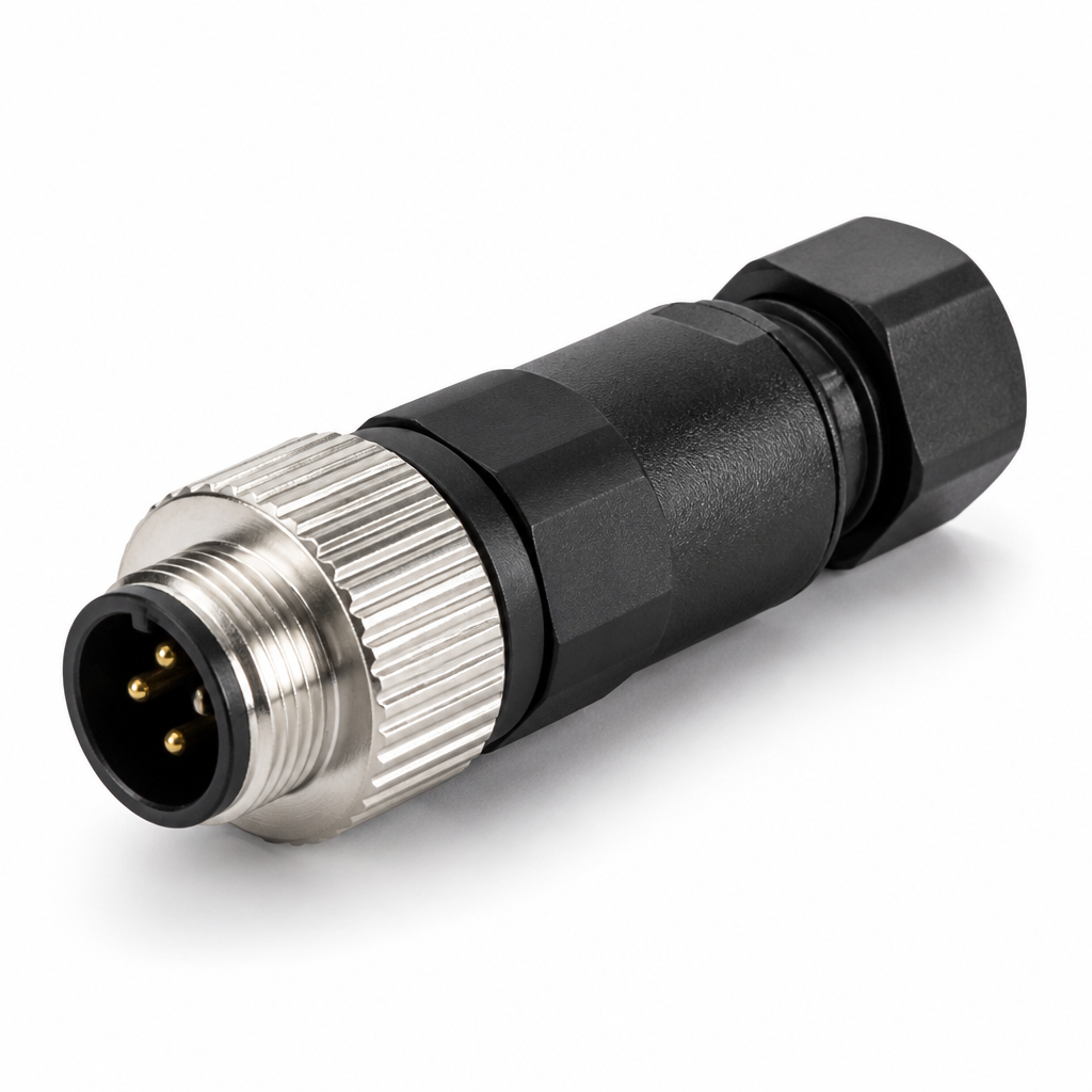 M12 sensor connector 4-pin